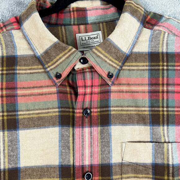 LL Bean Scotch Plaid Heavy Flannel Men's XL Apple Cinnamon Lumberjack NWT - Picture 4 of 12